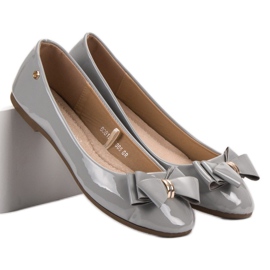 Bailarinas lacadas con lazo VINCEZA gris 2