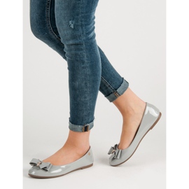 Bailarinas lacadas con lazo VINCEZA gris 4