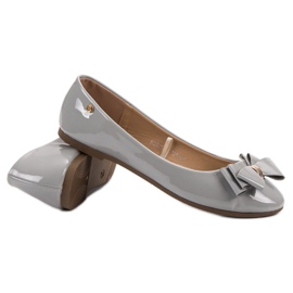 Bailarinas lacadas con lazo VINCEZA gris 1