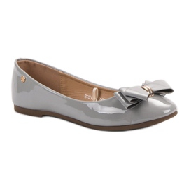 Bailarinas lacadas con lazo VINCEZA gris 5