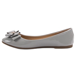 Bailarinas lacadas con lazo VINCEZA gris 6
