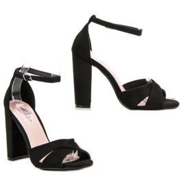 SHELOVET Sandalias negras elegantes negro 4