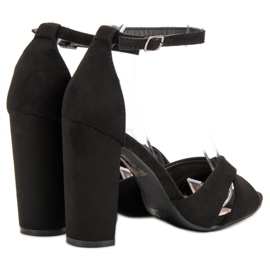 SHELOVET Sandalias negras elegantes negro 5