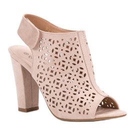 Queen Vivi Sandalias caladas con empeine rosado 2