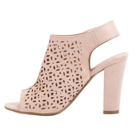 Queen Vivi Sandalias caladas con empeine rosado 3