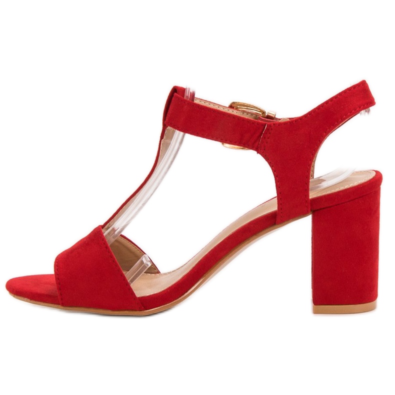 Anesia Paris Sandalias rojas en una barra rojo 1