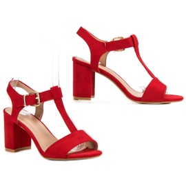 Anesia Paris Sandalias rojas en una barra rojo 4