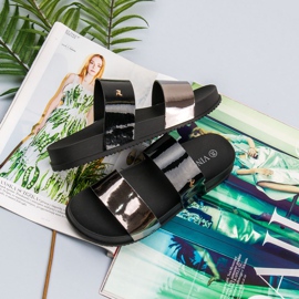 Vinceza Chanclas cómodas negro gris 3