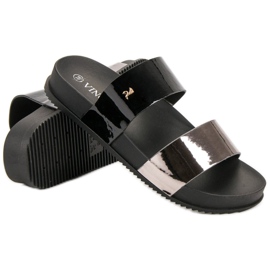 Vinceza Chanclas cómodas negro gris 6