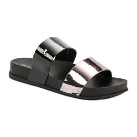 Vinceza Chanclas cómodas negro gris 4