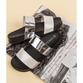 Vinceza Chanclas cómodas blanco gris 5