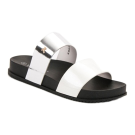 Vinceza Chanclas cómodas blanco gris 6