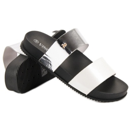 Vinceza Chanclas cómodas blanco gris 8