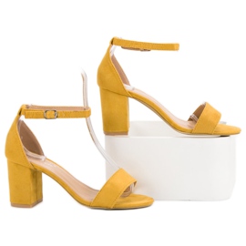 Super Mode Sandalias de gamuza elegantes amarillo 1
