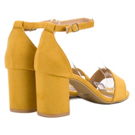 Super Mode Sandalias de gamuza elegantes amarillo 6
