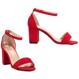 Super Mode Sandalias de gamuza elegantes rojo 1