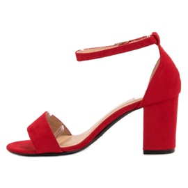 Super Mode Sandalias de gamuza elegantes rojo 5