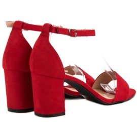 Super Mode Sandalias de gamuza elegantes rojo 6