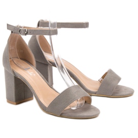 Super Mode Sandalias de gamuza elegantes gris 1