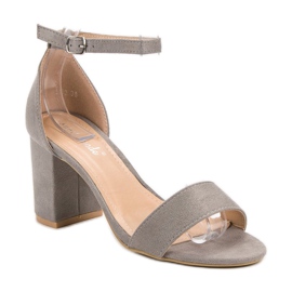 Super Mode Sandalias de gamuza elegantes gris 4