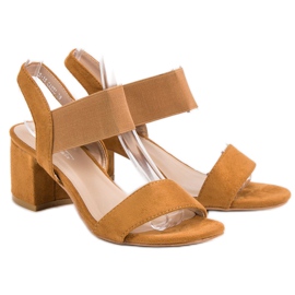 SHELOVET Sandalias de tacón marrón 1