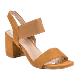 SHELOVET Sandalias de tacón marrón 4