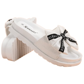 Seastar Pantuflas de gamuza para mujer blanco 4