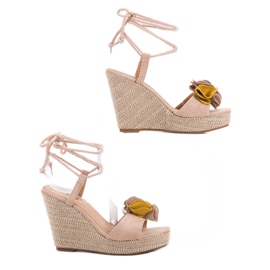 Seastar Sandalias atadas en cuña beige 4