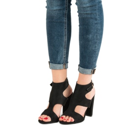 Seastar Sandalias de gamuza elegantes negro 6