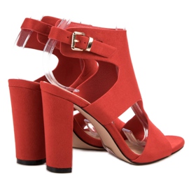 Seastar Sandalias de gamuza elegantes rojo 4