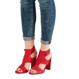 Seastar Sandalias de gamuza elegantes rojo 6