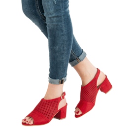Sandalias casuales cerradas rojo 1