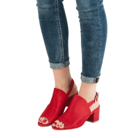 Sandalias cerradas de ante rojo 6