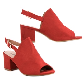 Sandalias cerradas de ante rojo 5
