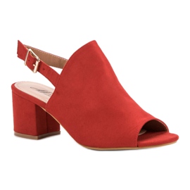 Sandalias cerradas de ante rojo 2