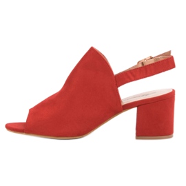 Sandalias cerradas de ante rojo 3