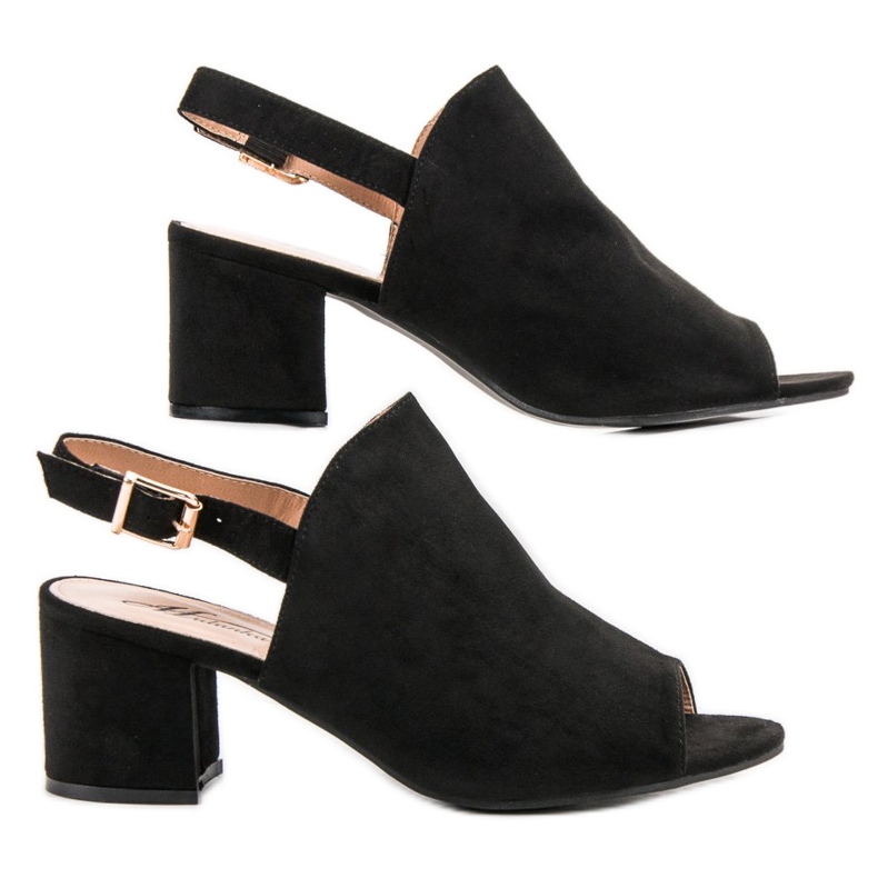 Sandalias cerradas de ante negro 2