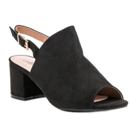 Sandalias cerradas de ante negro 4