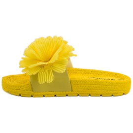 Seastar Pantuflas Amarillas Con Flores amarillo 4