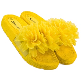 Seastar Pantuflas Amarillas Con Flores amarillo 6