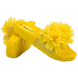 Seastar Pantuflas Amarillas Con Flores amarillo 5