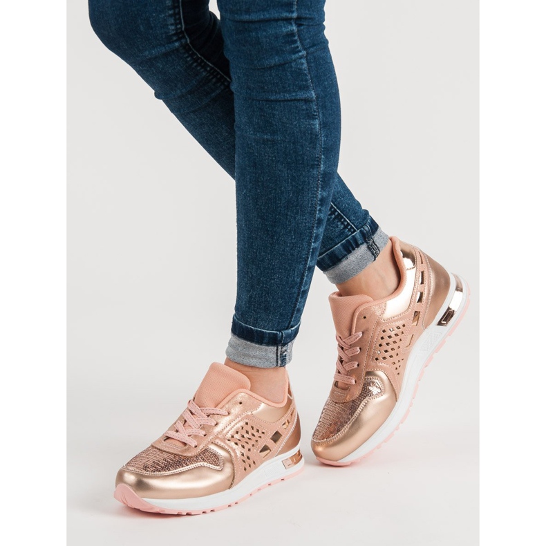 Zapatos deportivos con lentejuelas rosado 1 Zapatos deportivos con lentejuelas rosado 1