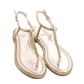 Comer Sandalias japonesas doradas dorado 2