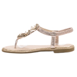 Comer Sandalias con Perlas amarillo 4