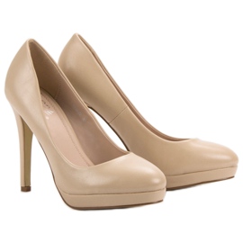 Small Swan Tacones beige en la plataforma 4