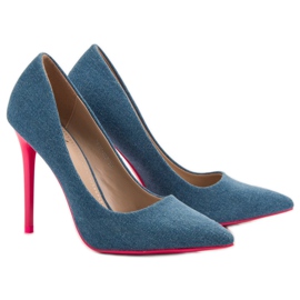 Small Swan Tacones de mezclilla azul 6
