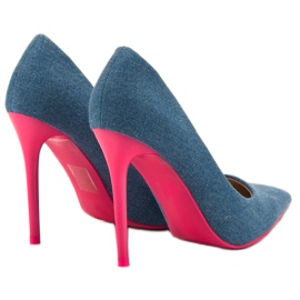 Small Swan Tacones de mezclilla azul 5