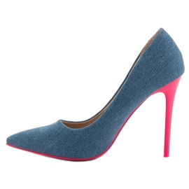 Small Swan Tacones de mezclilla azul 4