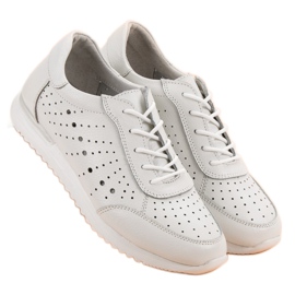 Kylie Zapatos de cuero blanco 3
