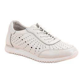 Kylie Zapatos de cuero blanco 4
